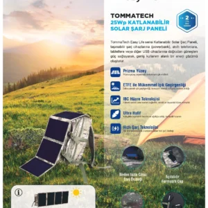 tommatech 25wp katlanabilir solar sarj paneli tanitim.webp